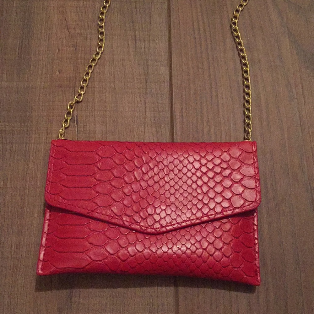 Ava + Kris Meg Ruby Red Snake Purse